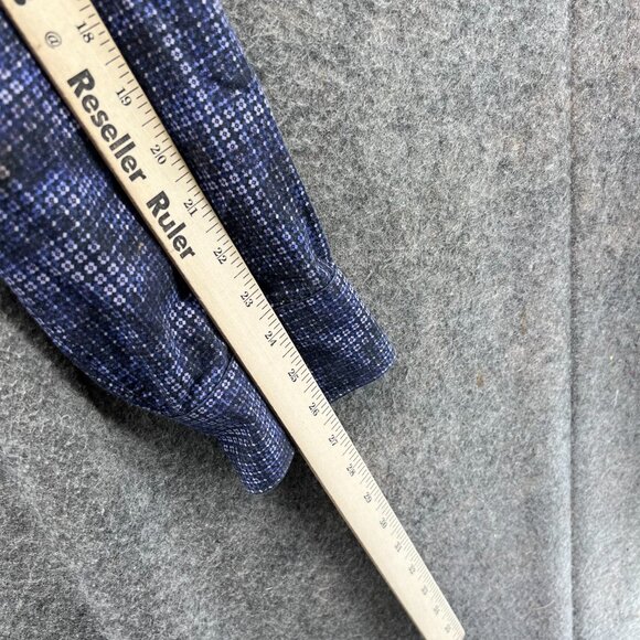 Bugatchi Shirt Men XL Blue Button Down Preppy Dress Shaped Fit Classic Geometric - Picture 4 of 10